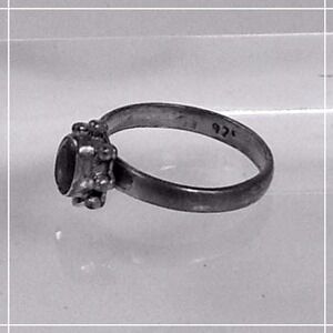 Vintage 925 Sterling Silver Smoky Quartz Bezel Set Beaded‎ Solitaire Ring Size 6